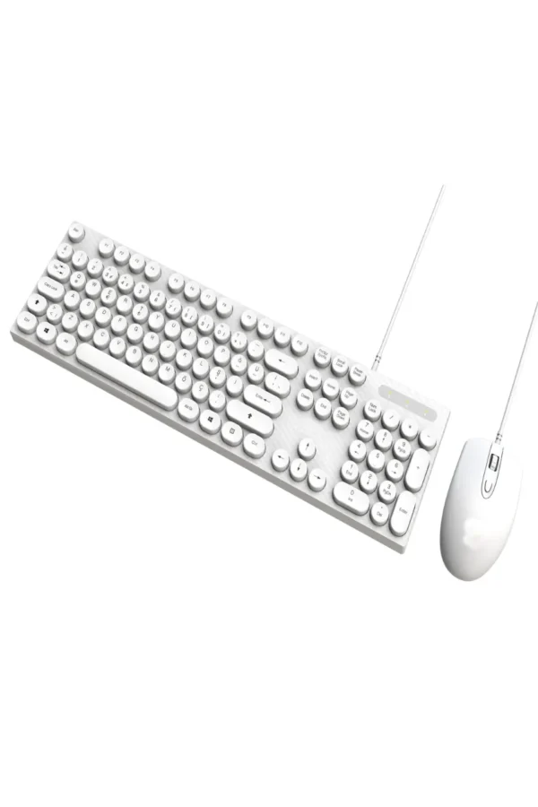 MK-119 Kablolu Retro Daktilo Klavye ve Mouse Seti
