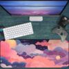 A (3) Dreamscape Sky Gaming oyuncu Mouse pad Kaydırmaz Kauçuk Dikişli Kenar 80×30 cm Mousepad