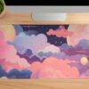 A (4) Dreamscape Sky Gaming oyuncu Mouse pad Kaydırmaz Kauçuk Dikişli Kenar 80×30 cm Mousepad