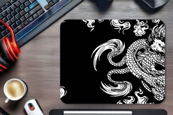 Yin Dragon Gaming Oyuncu XL Mouse Pad Kaydırmaz Dikişli Mousepad 40x30 Mm