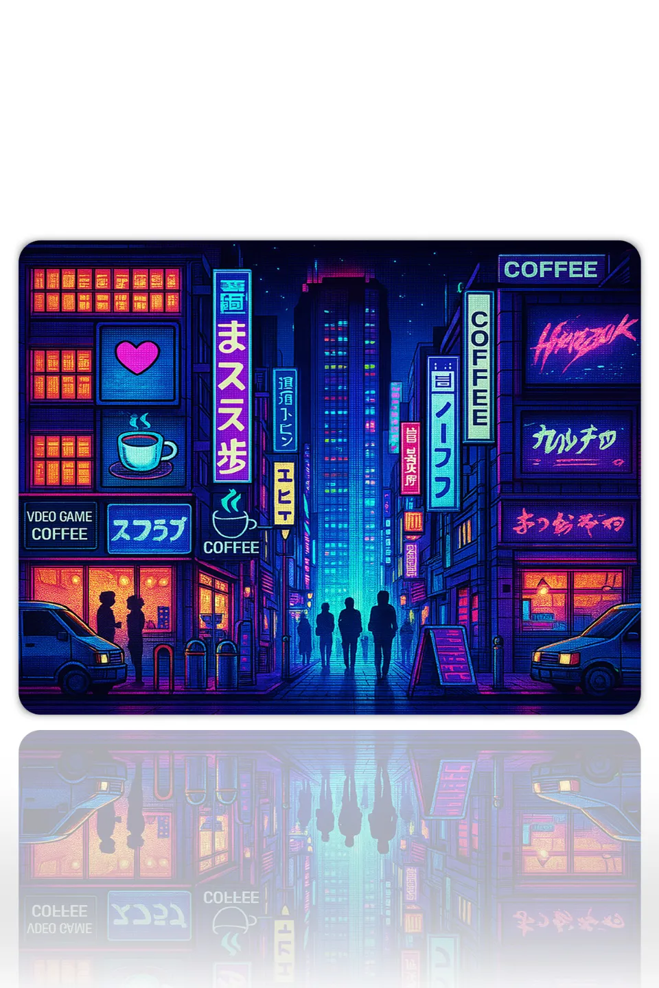 KK-22KARE.jpg2 Neon Tokyo Nights Gaming Oyuncu XL Mouse Pad Kaydırmaz Dikişli Mousepad 480x400x4 Mm Dikişli Premium Model