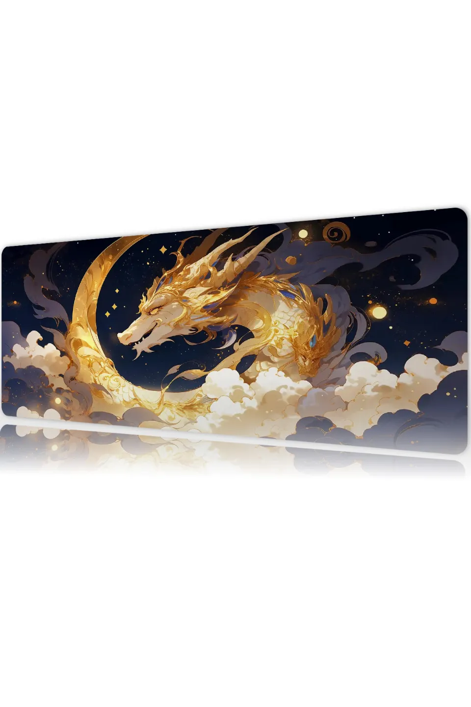 Draconis Noctis Gaming oyuncu Mouse pad Kaydırmaz Kauçuk Dikişli Kenar 90x40 cm 4mm Mousepad