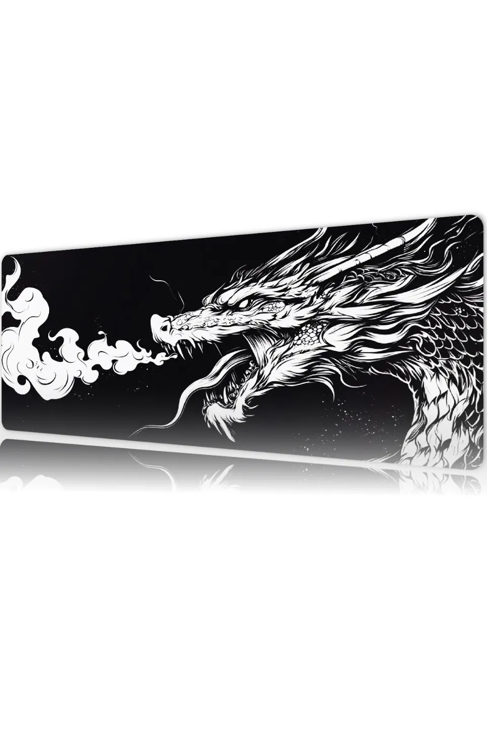 Smoke of the Dragon Gaming oyuncu Mouse pad Kaydırmaz Kauçuk Dikişli Kenar 90x40 cm 4mm Mousepad