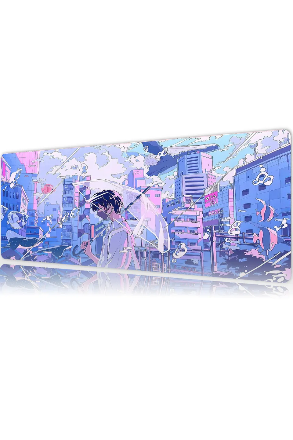 Silent Rain Tokyo Gaming oyuncu Mouse pad Kaydırmaz Kauçuk Dikişli Kenar 90x40 cm Mousepad