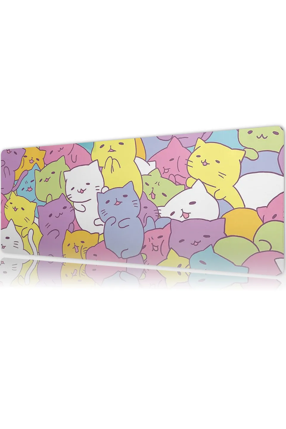 digerkediler4 Color Meow Gaming oyuncu Mouse pad Kaydırmaz Kauçuk Dikişli Kenar 90x40 cm 4mm Mousepad