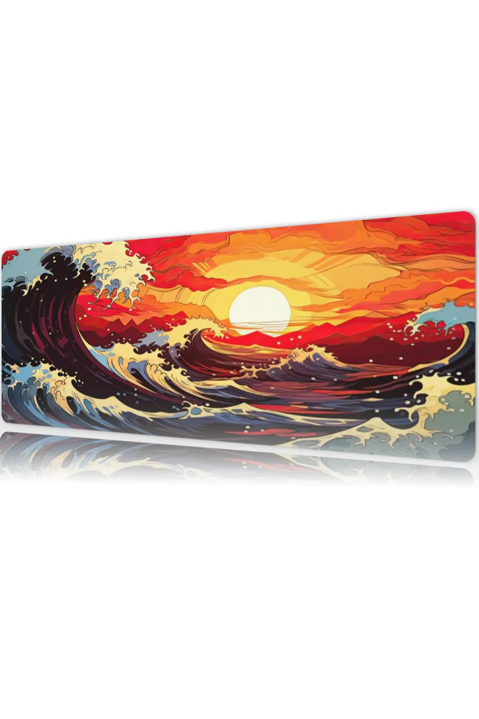 Kanagawa Gaming oyuncu Mouse pad Kaydırmaz Kauçuk Dikişli Kenar 70x30 cm Mousepad