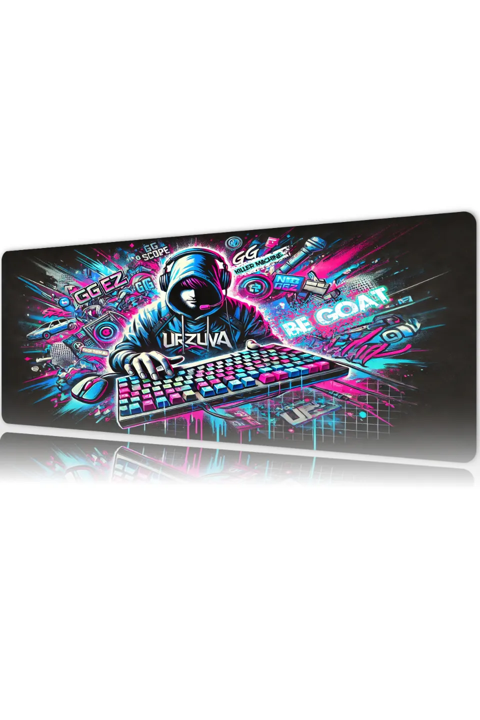 The GOAT Mode Gaming oyuncu Mouse pad Kaydırmaz Kauçuk Dikişli Kenar 70x30 cm Mousepad