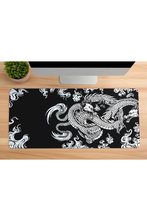 Yin Dragon Gaming oyuncu Mousepad Kaydırmaz Kauçuk Dikişli Kenar 90×40 cm Mousepad