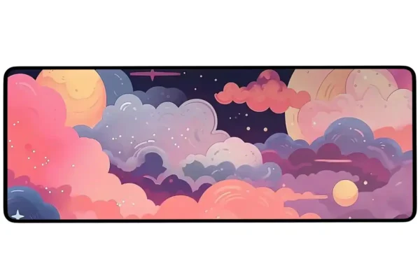 ETSYKK02.jpg3 Dreamscape Sky Gaming oyuncu Mousepad Kaydırmaz Kauçuk Dikişli Kenar 90×40 cm Mousepad
