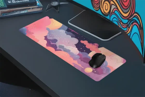 ETSYKK02.jpg4 Dreamscape Sky Gaming oyuncu Mousepad Kaydırmaz Kauçuk Dikişli Kenar 90×40 cm Mousepad