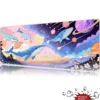etiket48.2 Galactic Whales Gaming oyuncu Mousepad Kaydırmaz Kauçuk Dikişli Kenar 90×40 cm Mousepad