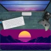 etsy29dikdortgen2 Neon Horizon Gaming oyuncu Mousepad Kaydırmaz Kauçuk Dikişli Kenar 90×40 cm Mousepad