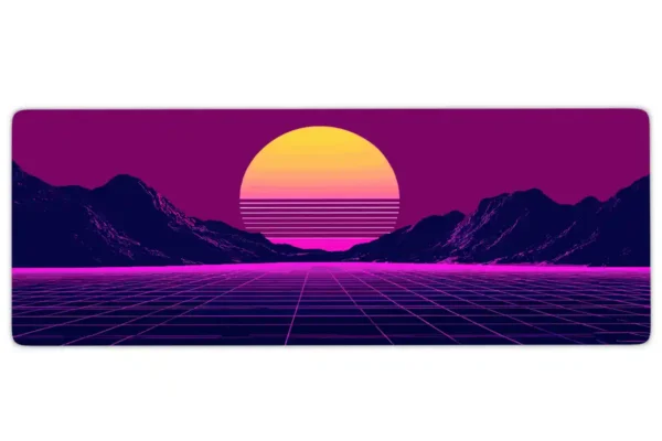 etsy29dikdortgen3 Neon Horizon Gaming oyuncu Mousepad Kaydırmaz Kauçuk Dikişli Kenar 90×40 cm Mousepad