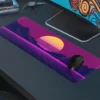 etsy29dikdortgen4 Neon Horizon Gaming oyuncu Mousepad Kaydırmaz Kauçuk Dikişli Kenar 90×40 cm Mousepad