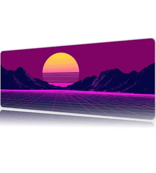Neon Horizon Gaming oyuncu Mousepad Kaydırmaz Kauçuk Dikişli Kenar 90×40 cm Mousepad