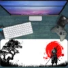 Blood Sun Ronin Gaming oyuncu Mousepad Kaydırmaz Kauçuk Dikişli Kenar 90×40 cm Mousepad