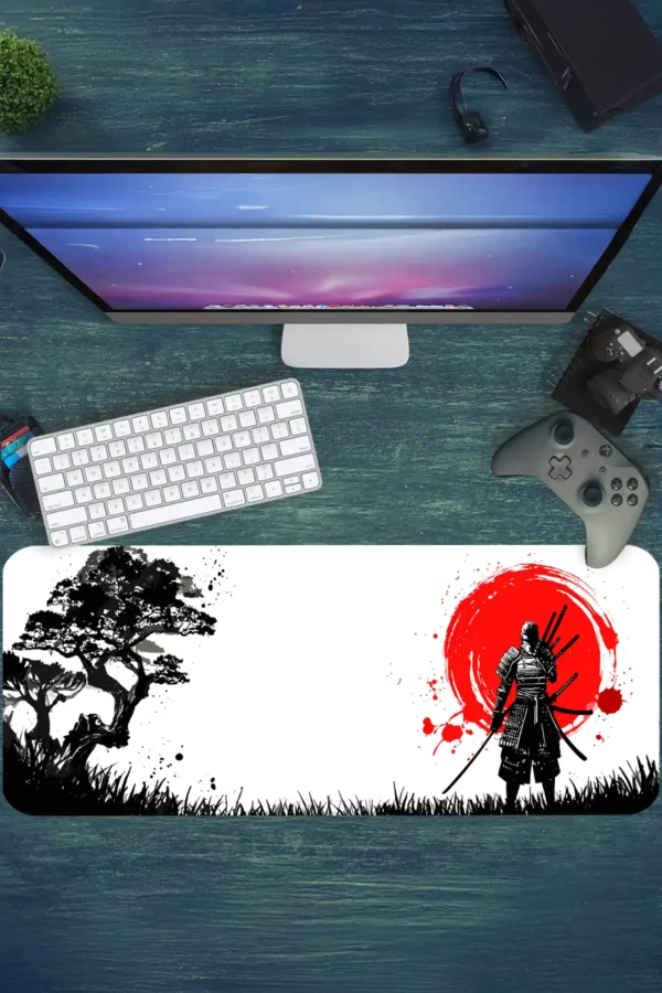 Blood Sun Ronin Gaming oyuncu Mousepad Kaydırmaz Kauçuk Dikişli Kenar 90×40 cm Mousepad