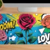 Boom & Blossom Gaming oyuncu Mousepad Kaydırmaz Kauçuk Dikişli Kenar 90×40 cm Mousepad