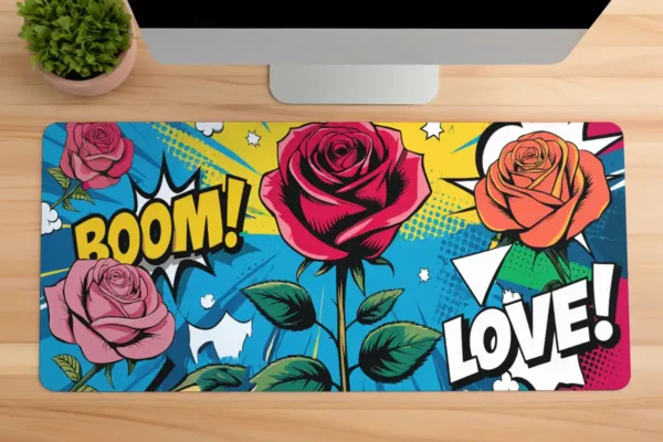 Boom & Blossom Gaming oyuncu Mousepad Kaydırmaz Kauçuk Dikişli Kenar 90×40 cm Mousepad