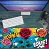 Boom & Blossom Gaming oyuncu Mousepad Kaydırmaz Kauçuk Dikişli Kenar 90×40 cm Mousepad