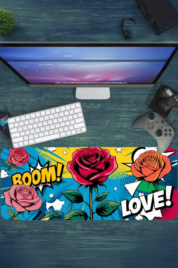 Boom & Blossom Gaming oyuncu Mousepad Kaydırmaz Kauçuk Dikişli Kenar 90×40 cm Mousepad