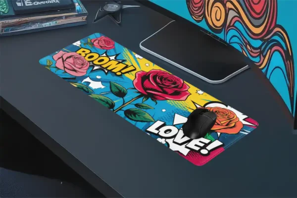 Boom & Blossom Gaming oyuncu Mousepad Kaydırmaz Kauçuk Dikişli Kenar 90×40 cm Mousepad