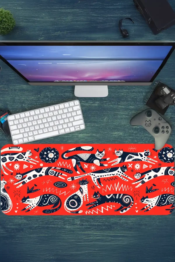 Catstronomy Gaming oyuncu Mousepad Kaydırmaz Kauçuk Dikişli Kenar 90×40 cm Mousepad