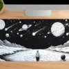 Cosmic Solitude Gaming oyuncu Mousepad Kaydırmaz Kauçuk Dikişli Kenar 90×40 cm Mousepad