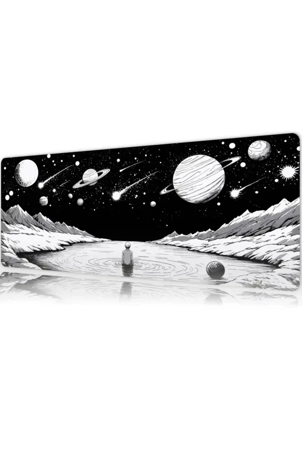 Cosmic Solitude Gaming oyuncu Mousepad Kaydırmaz Kauçuk Dikişli Kenar 90×40 cm Mousepad