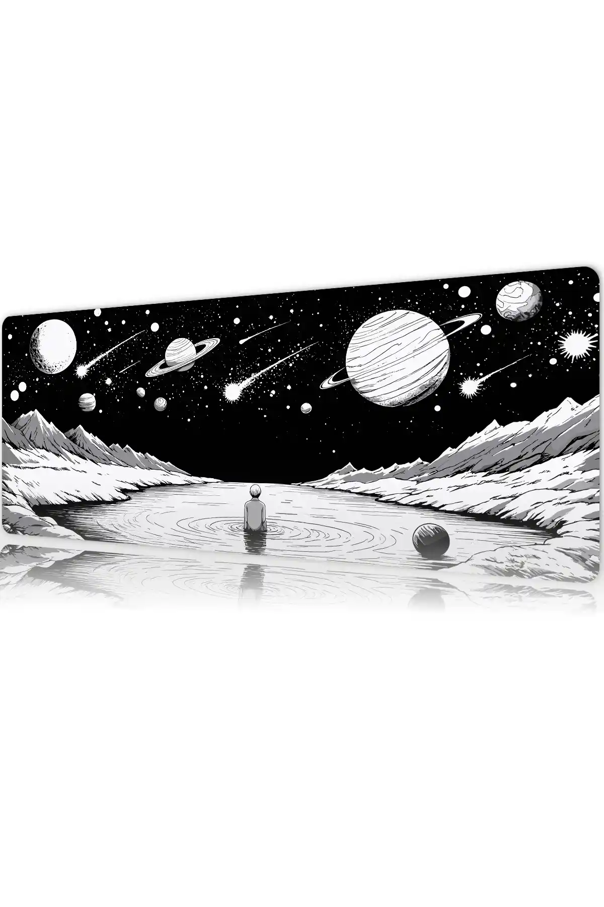 Cosmic Cosmic Solitude Gaming oyuncu Mousepad Kaydırmaz Kauçuk Dikişli Kenar 80x30 cm Mousepad