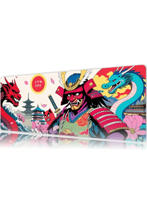 Demon of the Rising Sun Gaming oyuncu Mousepad Kaydırmaz Kauçuk Dikişli Kenar 90×40 cm Mousepad