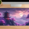 etsy43dikdortgen1 Sakura Moonrise Gaming oyuncu Mousepad Kaydırmaz Kauçuk Dikişli Kenar 90×40 cm Mousepad