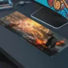 etsy47dikdortgen4 Flamebound Duel Gaming oyuncu Mousepad Kaydırmaz Kauçuk Dikişli Kenar 90×40 cm Mousepad