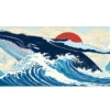 Great Wave Whale Gaming oyuncu Mousepad Kaydırmaz Kauçuk Dikişli Kenar 90×40 cm Mousepad