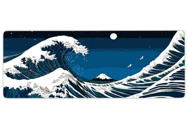 Kanagawa Night Gaming oyuncu Mousepad Kaydırmaz Kauçuk Dikişli Kenar 90×40 cm Mousepad