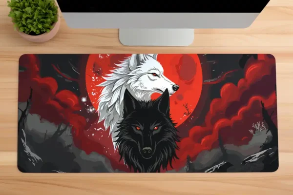 etsy58dikdortgen1 MK Wolf Gaming oyuncu Mousepad Kaydırmaz Kauçuk Dikişli Kenar 90×40 cm Mousepad