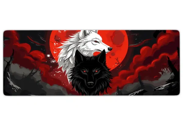 etsy58dikdortgen3 MK Wolf Gaming oyuncu Mousepad Kaydırmaz Kauçuk Dikişli Kenar 90×40 cm Mousepad