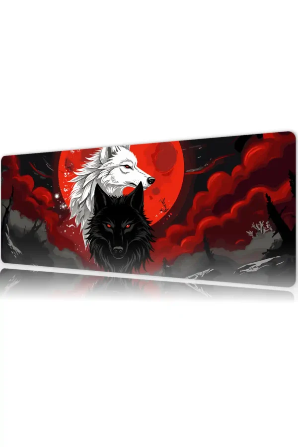 wolf MK Wolf Gaming oyuncu Mousepad Kaydırmaz Kauçuk Dikişli Kenar 90×40 cm Mousepad
