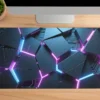 etsy59dikdortgen1 Neon Grid Gaming oyuncu Mousepad Kaydırmaz Kauçuk Dikişli Kenar 90×40 cm Mousepad