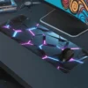 etsy59dikdortgen4 Neon Grid Gaming oyuncu Mousepad Kaydırmaz Kauçuk Dikişli Kenar 90×40 cm Mousepad