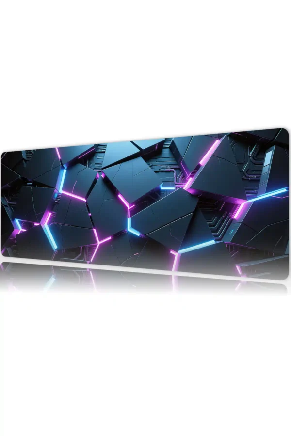 neon Neon Grid Gaming oyuncu Mousepad Kaydırmaz Kauçuk Dikişli Kenar 90×40 cm Mousepad