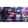 etsy60dikdortgen3 Neon Rain & Sakura Gaming oyuncu Mousepad Kaydırmaz Kauçuk Dikişli Kenar 90×40 cm Mousepad