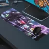 etsy60dikdortgen4 Neon Rain & Sakura Gaming oyuncu Mousepad Kaydırmaz Kauçuk Dikişli Kenar 90×40 cm Mousepad