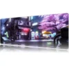 Rain Neon Rain & Sakura Gaming oyuncu Mousepad Kaydırmaz Kauçuk Dikişli Kenar 90×40 cm Mousepad