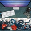 etsy64dikdortgen2 Octoflora Gaming oyuncu Mousepad Kaydırmaz Kauçuk Dikişli Kenar 80x30 cm Mousepad