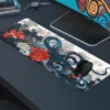 etsy64dikdortgen4 Octoflora Gaming oyuncu Mousepad Kaydırmaz Kauçuk Dikişli Kenar 80x30 cm Mousepad