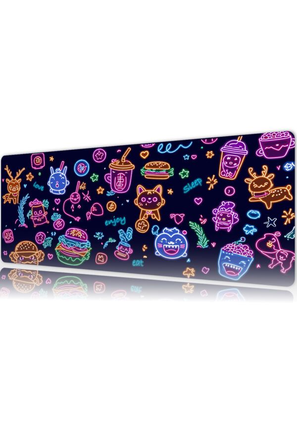 etsy65dikdortgen5 Pastel Pop Neon Gaming oyuncu Mousepad Kaydırmaz Kauçuk Dikişli Kenar 80x30 cm Mousepad