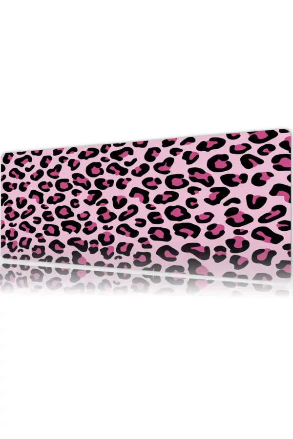 etsy67dikdortgen5 Pink Leopar Gaming oyuncu Mousepad Kaydırmaz Kauçuk Dikişli Kenar 80x30 cm Mousepad