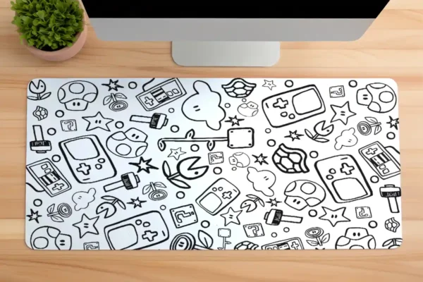 Retro Quest Gaming oyuncu Mousepad Kaydırmaz Kauçuk Dikişli Kenar 70x30 cm Mousepad