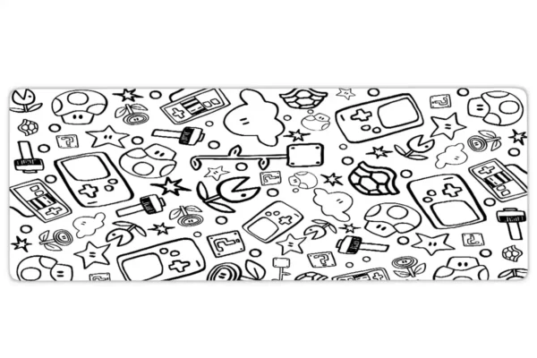Retro Quest Gaming oyuncu Mousepad Kaydırmaz Kauçuk Dikişli Kenar 70x30 cm Mousepad